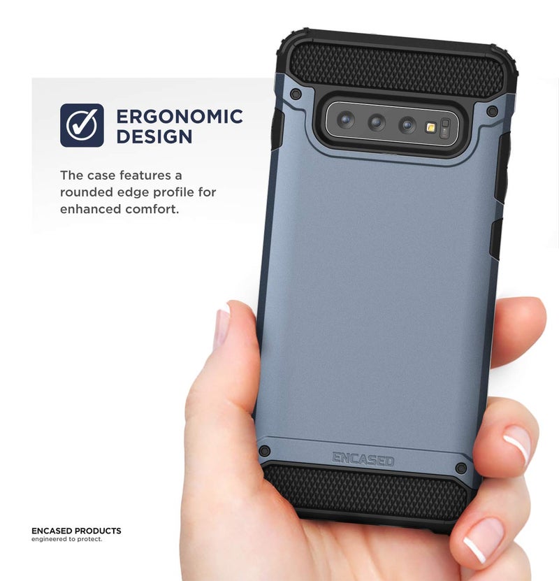 ENCASED Heavy Duty Galaxy S10 Plus Case (2019 Scorpio Series) Military Grade Rugged Phone Protection Cover (for Samsung Galaxy S10+) Slate Blue - Image 3